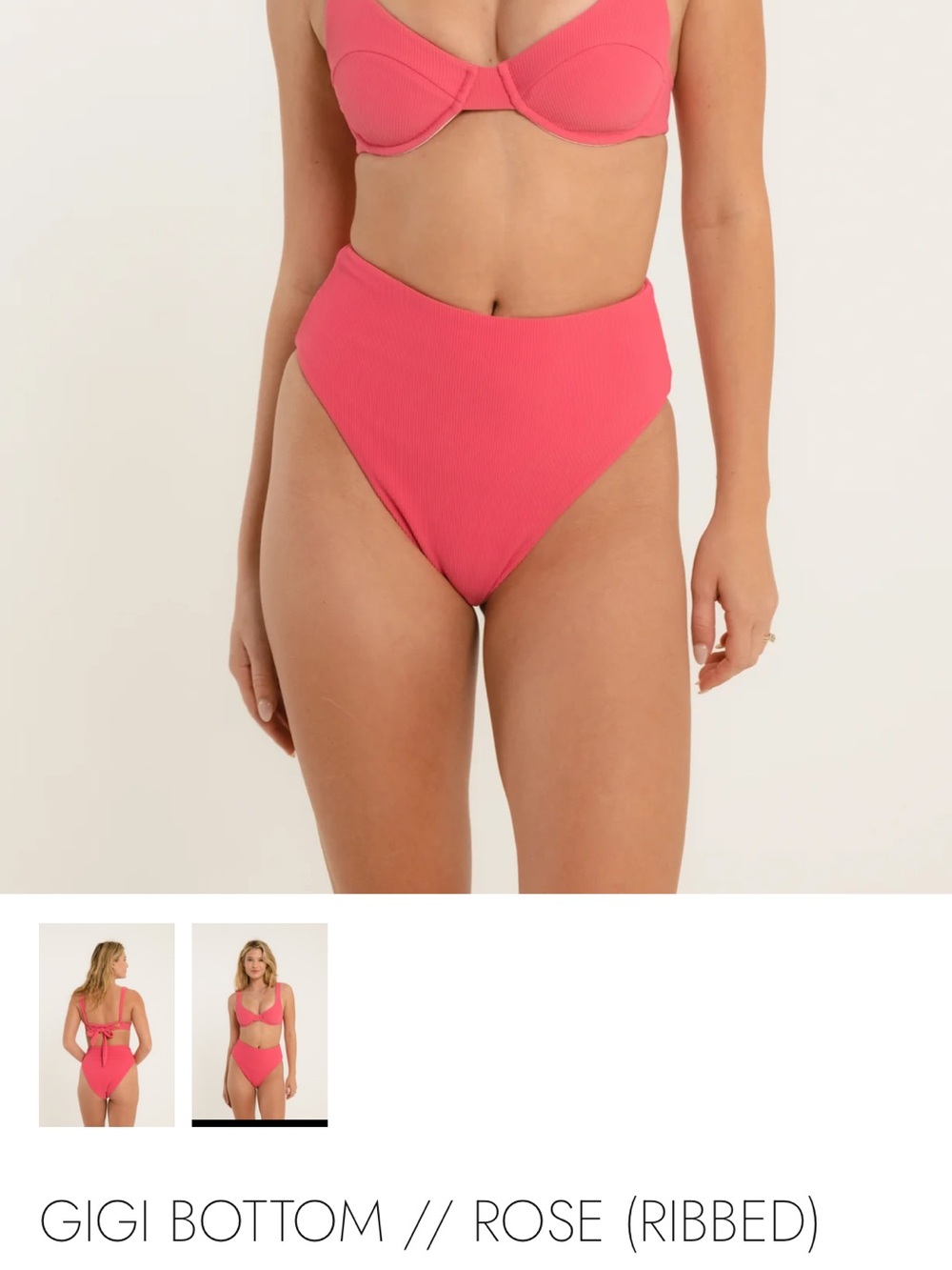 Citrine swim bottoms- Gigi style- rose ribbed